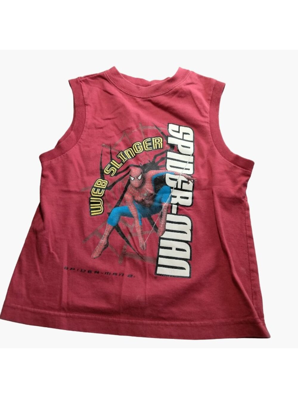 Spiderman Tank Top Boys 6 Red Shirt Web Slinger Rare Unique